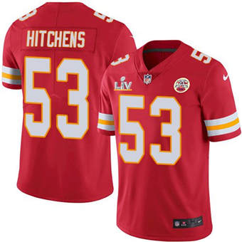 Super Bowl LV 2021 Men Kansas City Chiefs 53 Anthony Hitchens Red Limited Jersey
